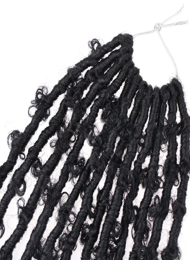 Beverlee Butterfly Locs Crochet Hair Short 6 Packs Black Crochet Bob Hair 8 Inch Distressed Faux Locs#1B… - Image 4